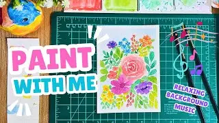 Relaxing Watercolor Floral Painting | No talking, Just Calming Music