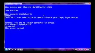 How to create an user and to grant all privileges to them in Oracle database