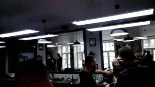 Wall painting in barbershop