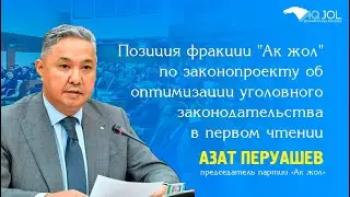 Позиция фракции "Ак жол" по законопроекту об оптимизации уголовного законодательства в первом чтении