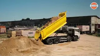 Выгрузка самосвал Dongfeng DFH 3440 в работе