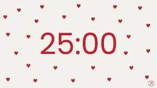 25 Minutes Valentine's Day Timer Countdown - No music | Focus | Study | Reflection | Pomodoro