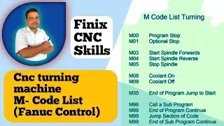 Cnc turning machine M- Code List !! cnc M code list !! Fanuc Control !! 