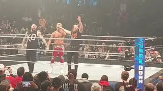 Cody, Kevin, and Sami hug it out after Smackdown March 17, 2023.