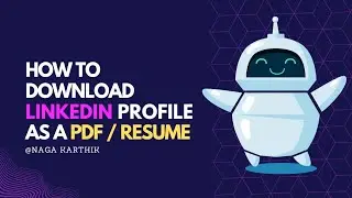 How to download linkedin profile as a PDF 🤔 | NagaKarthik 