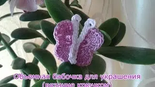 Объемная бабочка для украшения (вязание крючком)/ Вutterfly for decoration (сrochet)