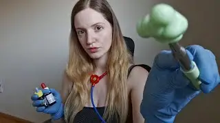 ASMR RP doctor check up, cranial nerve exam, keyboard sounds - personal attention, healing massage