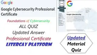 Foundations of Cybersecurity Quiz Answer Coursera | Google Cybersecurity | Course 1 #cybersecurity