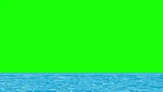 Cartoon River Lake or Sea Water on a Green Screen