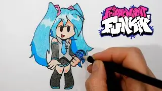 Хатсуне Мику/Рисование/Фрайдей Найт Фанкин. Hatsune Miku/Drawing/Friday Night Funkin