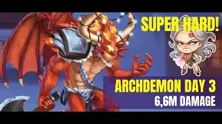 6,6M DAMAGE - HARDEST ARCHDEMON DAY 3 #herowarsalliance