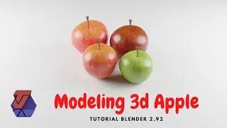 tutorial blender 2.92 : modeling 3d red apple and green apple