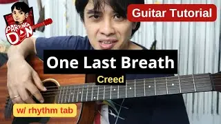ONE LAST BREATH rhythm plucking guitar tutorial - song by Creed
