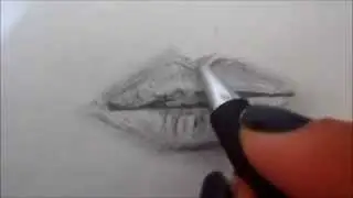 basit ve gerçekçi dudak çizimi - Realistic and basic lip drawing - Blanchefleur Art