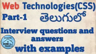 Part-1 CSS(Web Technologies)Interview questions and answers in Telugu