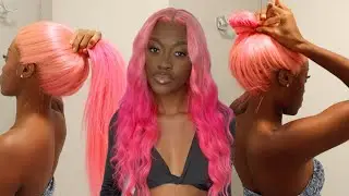 2 Toned Pink Barbie Hair Color & Install | Ali Monica Aliexpress 360 Lace Wig