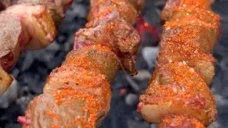 Шашлык из говяжьей печени