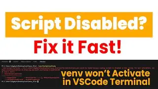 EASY Way to Fix VS Code Terminal Errors Without Hassle |  Script Running Disabled in the System