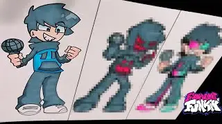 DIBUJO EL MOD DE CJ DE FRIDAY NIGHT FUNKIN | NORMAL - CORRUPTED - NEO | drawing cj mod from fnf