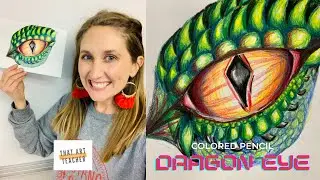 Colorful Dragon Eye Drawing | How to Draw a Dragon Eye with Colored Pencil
