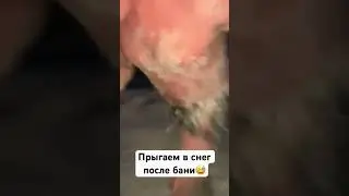 Прыгаем в снег после бани #банька #парилка #баня