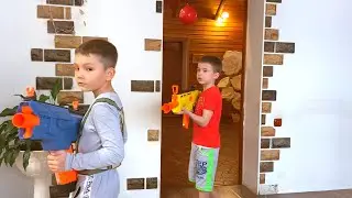 NerfWar Kids vs  Joker НерфВар Дети против Джокера