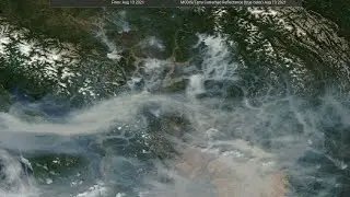 Aug 13 PM Data, Southern BC wildfire scan, Varied winds, Smoke, Active Perimeters