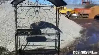 Кованый мангал с крышей 