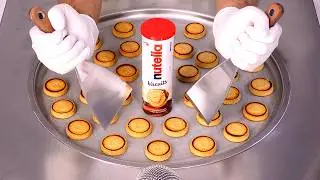 ASMR | How to Make Massive Nutella Biscuits - Ice Cream Rolls | Satisfying & Delicious (no talking)