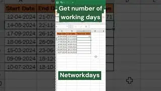 Find business days in excel  #interview #excel #excelinterview #job#yt #shorts #ytshorts#shortsviral