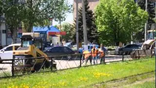 Ремонт дороги по проспекту Ленина в Горловке