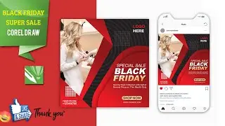 CorelDraw Tutorial 2020|  Black Friday Social media Post Template