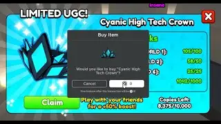Claiming Cyanic High Tech Crown in Push Simulator on Roblox
