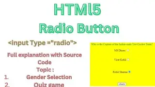 Html5 Radio Button  with Full Explanation  Source  Code + notes # Html5# web development