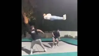 Guy On Trampoline Going To The Heavens