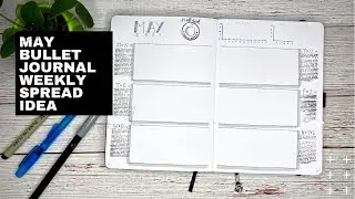 Step by Step Bullet Journal Weekly May Spread Setup | Stamps and Trackers