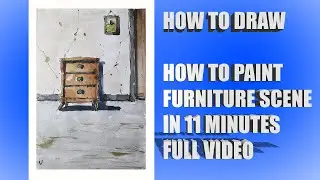 LINE AND WASH OLD FURNITURE SCENE, IN WATERCOLOR FULL VIDEO BY NIL ROCHA