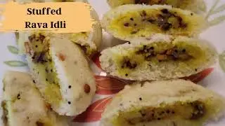 Stuffed Rava Idli | Bharwan Idli Recipe | Aloo Stuffed idli