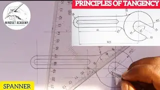 SPANNER CONSTRUCTION USING PRINCIPLES OF TANGENCY #technicaldrawing #engineeringdrawing
