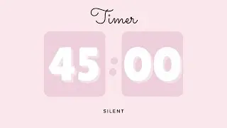 🌸 45 Minutes Silent Timer with Cute Ending Alarm | Pastel Pink Timer