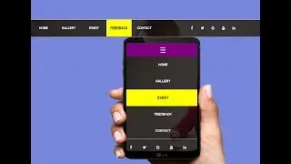 Responsive and transparent navigation menus with social media icons