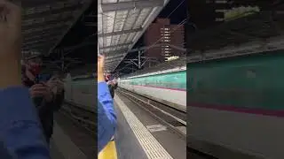 The Shinkansen passing at speed 