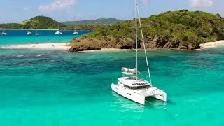 Lagoon 52F NEPTUNO at Tobago Cays sailing and kitesurfing