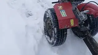 попытки прокатиться зимой на мотоблоке
