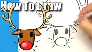 How To Draw a Cute Easy Reindeer -Derpy Rudolph 😜