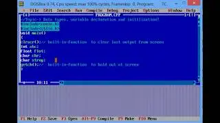 Data types, variable declaration and initilization of variabel