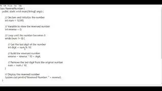 Reverse Number Program in Java | Easy Explanation with Example | Core Java Tutorial