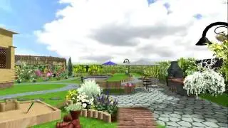 Детская площадка в Landscape Architect 3D Pro. Проект сада.