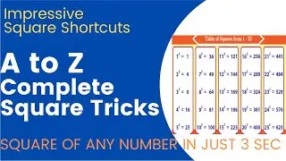 Square Tricks and Shortcuts | Tips and Tricks to find the squares | How to square a number fast