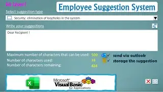 Employee Suggestion System|Send via Outlook and Save to Database Using Excel VBA|Full Tutorial